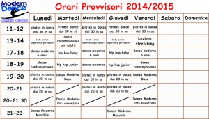 ORARI PROVVISORI 2014/2015